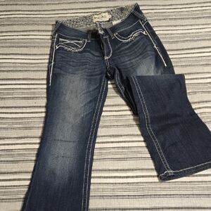 Ariat Women's Dark Indigo Flare Jeans Mid Rise Boot